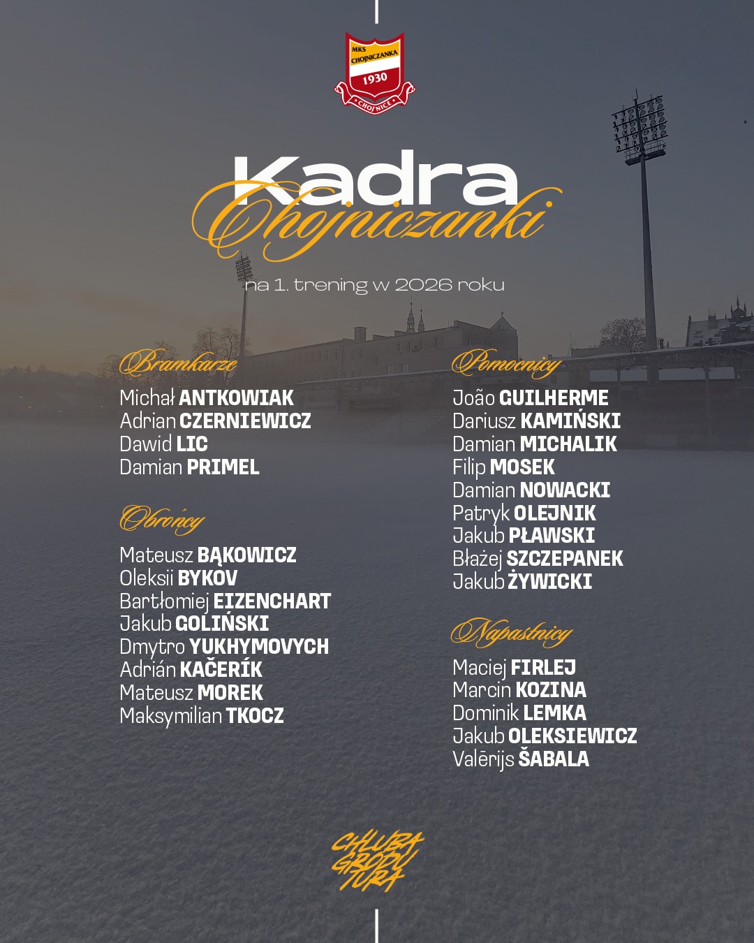 Piłkarze Chojniczanki wrócili do treningów. Jest nowy członek sztabu szkoleniowego i pierwsze pożegnanie z jednym z zawodników (FOTO)